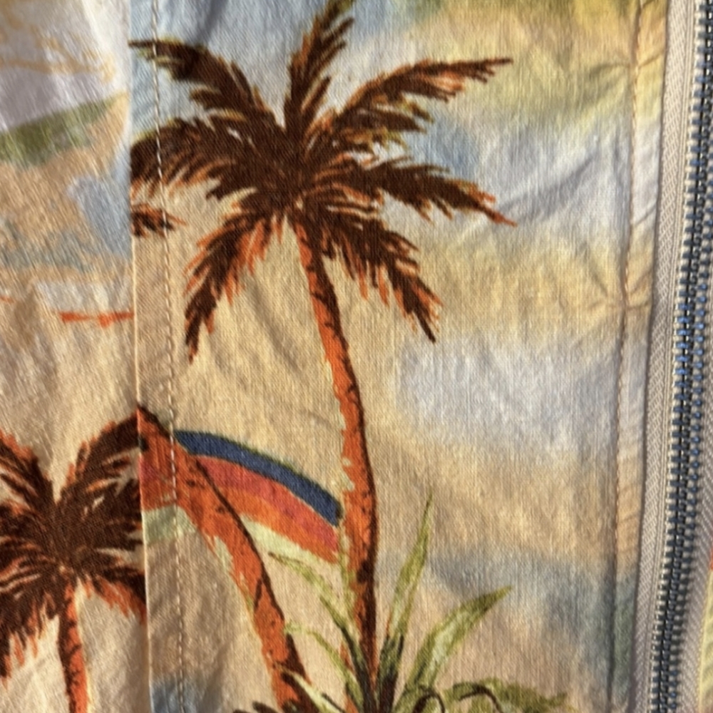 Palm Tree Rainbow Print Linen Micro Mini Dress - Urban Outfitters Freya - Picture 4 of 9